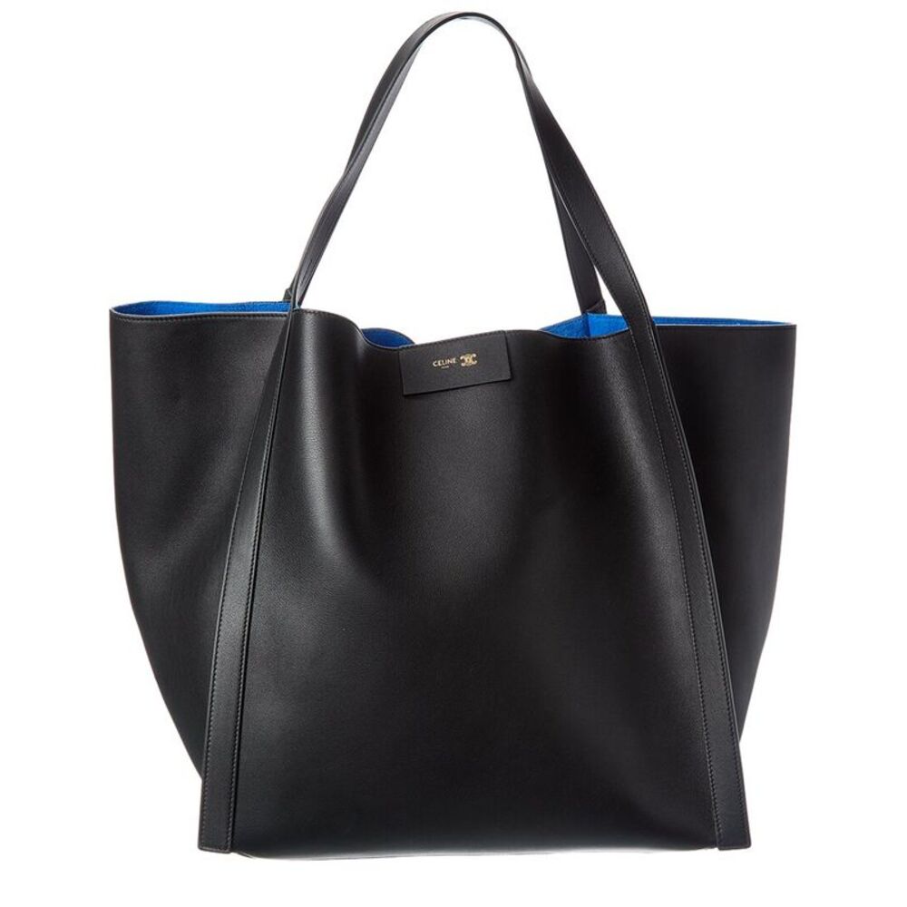 Celine Cube Medium Leather Tote, Black